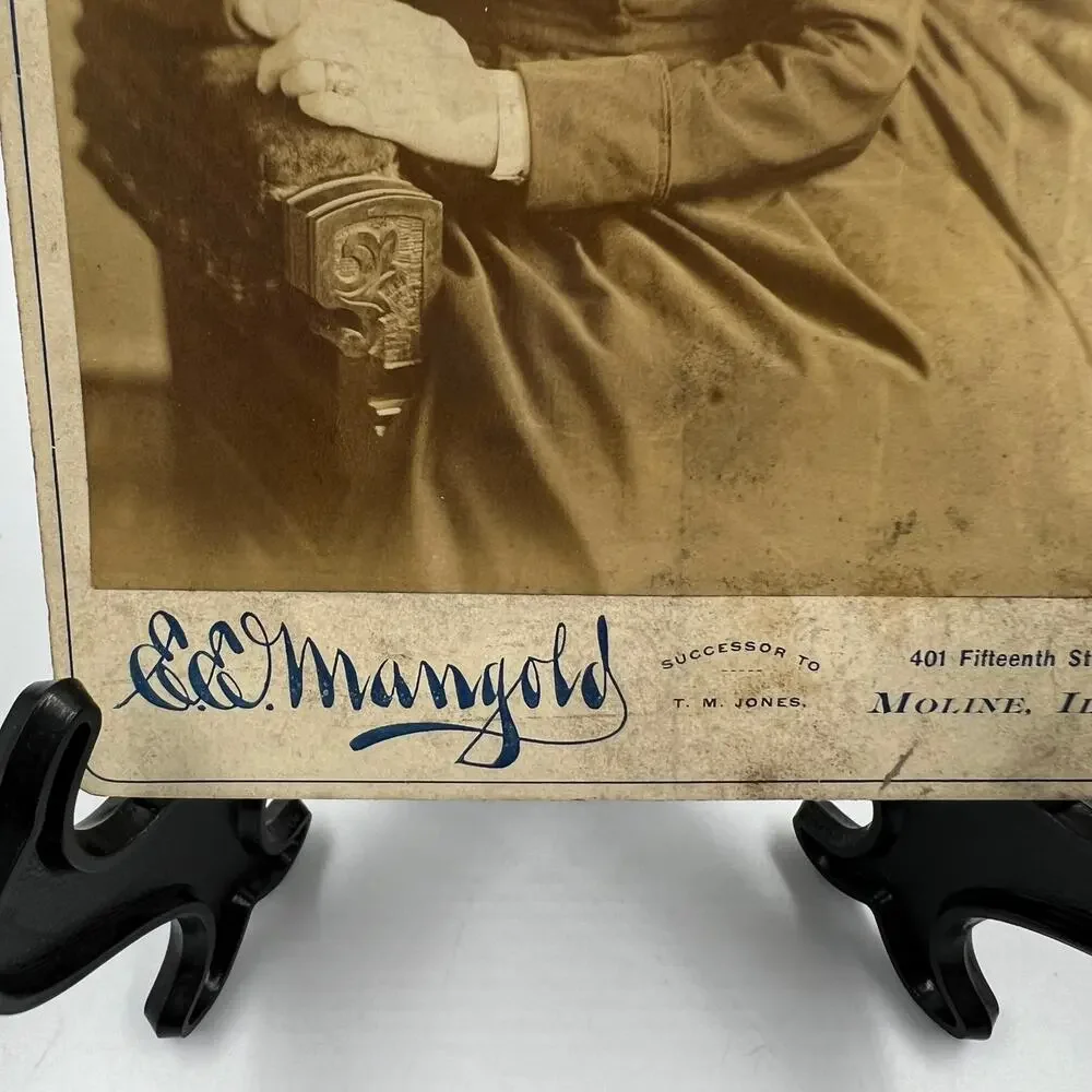 Antique Black White Elder Woman‎ 1800's Photo Mounted Card Stock Moline IL